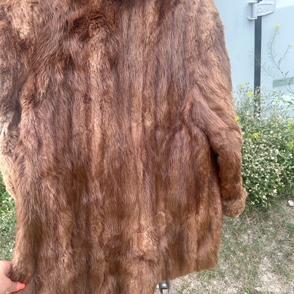 Brown real fur jacket - Picture 5 of 11